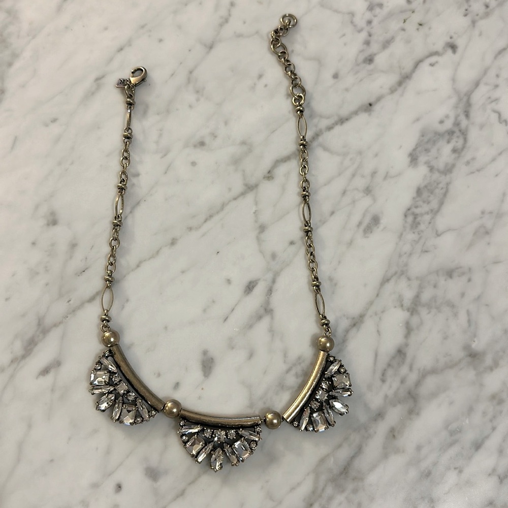 Banana Republic Statement Vintage Metallic Rhinestone Necklace